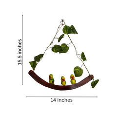 Traditional Nirmal parrot family home wall decor