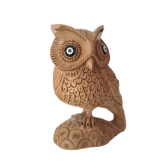 Handmade Wooden Jali Owl – Intricate Carved Decor Piece