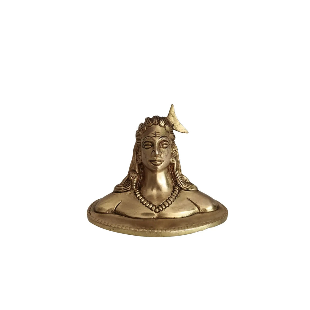 Brass Adiyogi Shiva Idol - Lord Shiva as the First Yogi and Source of Yoga Brass Ware
