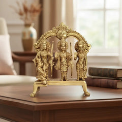 Brass Ram Darbar Set with Prabhavali - Symbol of Righteousness, Devotion, and Family Brass Ware