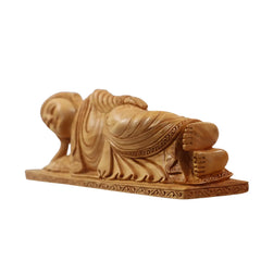 Wooden Sleeping Buddha Sculpture – Serene Home & Garden Decor Wooden Decorative