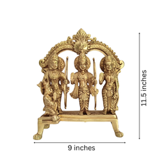 Brass Ram Darbar Set with Prabhavali - Symbol of Righteousness, Devotion, and Family