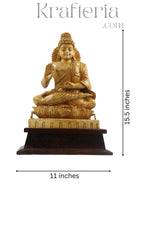 Divine Buddha Blessing Wood Statue – Tranquil Home Accent