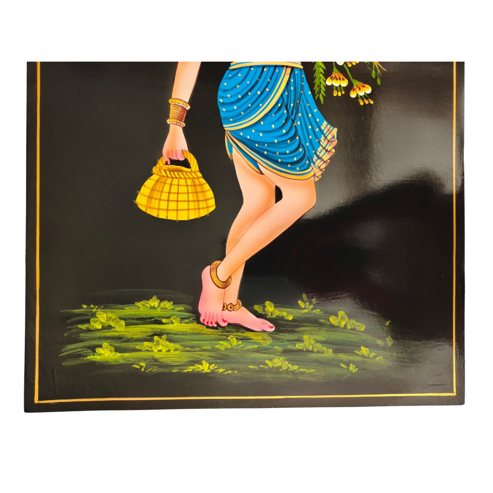 Authentic Nirmal painting of fisherwomen