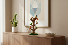 Handcrafted Nirmal Birds on Tree Showpiece Wooden Toy