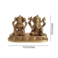Divine Prosperity – Lakshmi Devi and Ganesha Brass Idol