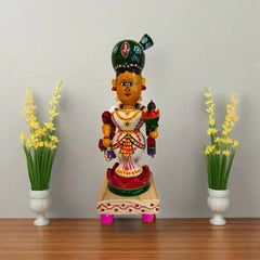 Lakshmi in Padmasana – Authentic Etikoppaka Wooden Idol of Prosperity Etikoppaka Lacquerware