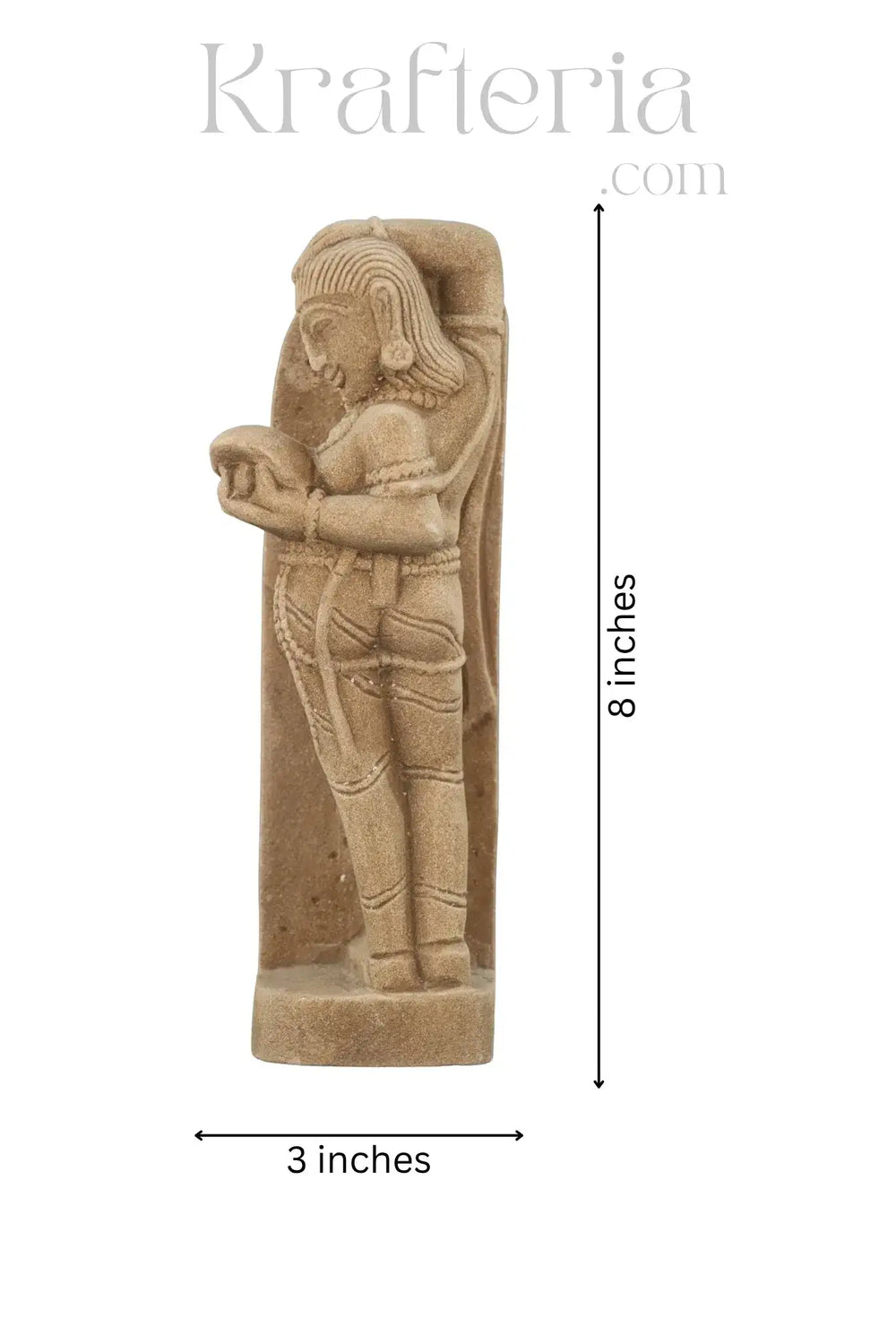 A Lady Adorning Herself with a Mirror Sand Stone