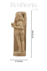 A Lady Adorning Herself with a Mirror Sand Stone