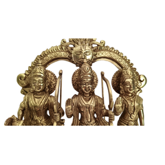 Brass Ram Darbar Set with Prabhavali - Symbol of Righteousness, Devotion, and Family
