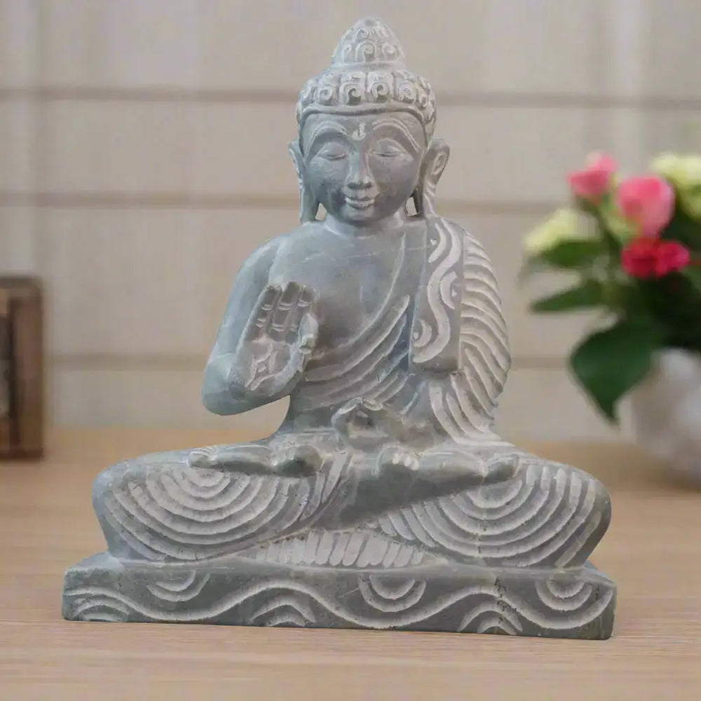 Peaceful Buddha Figurine – Soft Stone Decorative Idol belur shanker