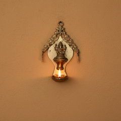 Handcrafted Brass Ganesha Wall Hanging Diya | Traditional Spiritual Oil Lamp Brass Artwork
