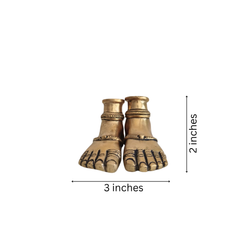 Brass Divine Feet (Paduka) Statues Pair | Auspicious Lakshmi/Vishnu Charan Paduka for Pooja