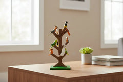 Traditional Nirmal art birds on tree wooden showpiece