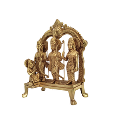 Brass Ram Darbar Set with Prabhavali - Symbol of Righteousness, Devotion, and Family