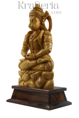 Lord Hanuman Wooden Statue – Traditional Art with Rosewood Base ESHWAR HANDICRAFTS