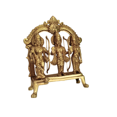 Brass Ram Darbar Set with Prabhavali - Symbol of Righteousness, Devotion, and Family
