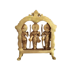 Brass Ram Darbar Set with Prabhavali - Symbol of Righteousness, Devotion, and Family
