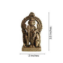 Brass Idol of Dattatreya with Three Heads and Four Dogs