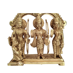 Brass Ram Darbar Set with Prabhavali - Symbol of Righteousness, Devotion, and Family