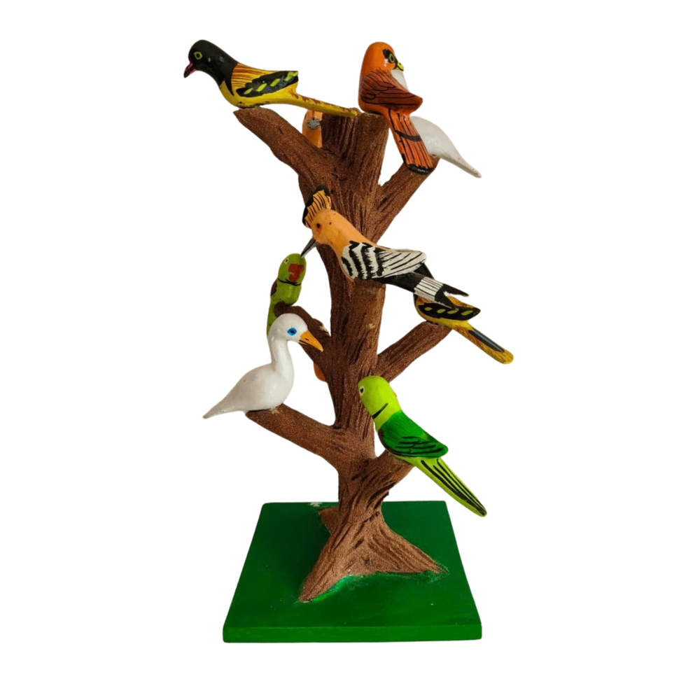 Telangana Nirmal birds on tree wooden decorative art