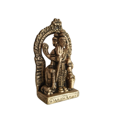 Brass Idol of Dattatreya with Three Heads and Four Dogs
