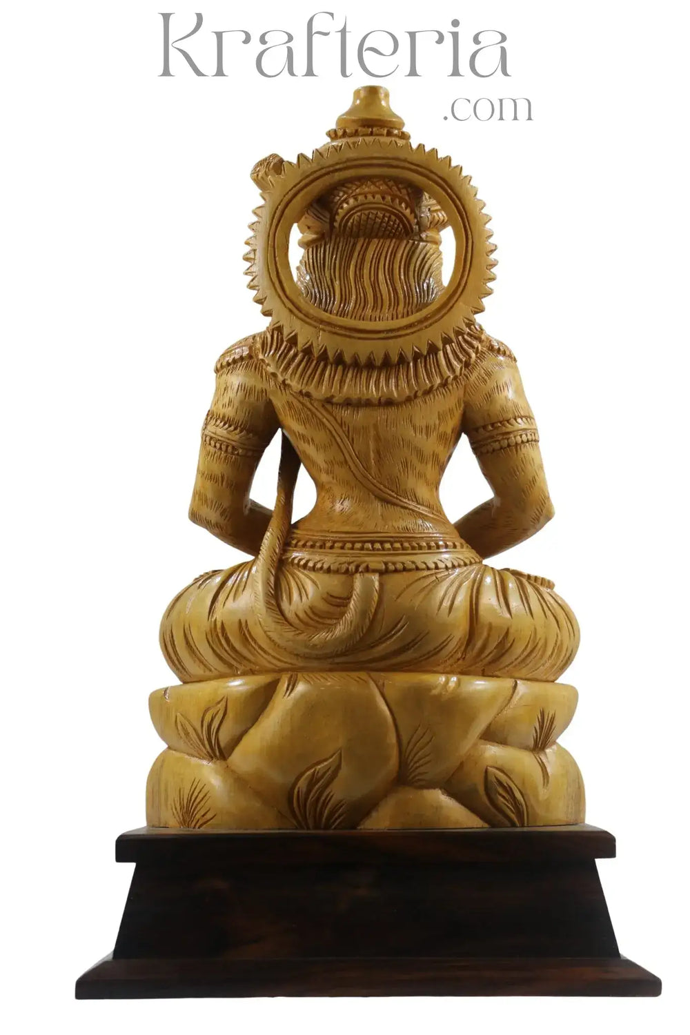 Lord Hanuman Wooden Statue – Traditional Art with Rosewood Base ESHWAR HANDICRAFTS