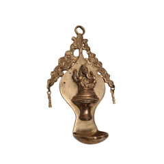 Handcrafted Brass Ganesha Wall Hanging Diya | Traditional Spiritual Oil Lamp Brass Artwork