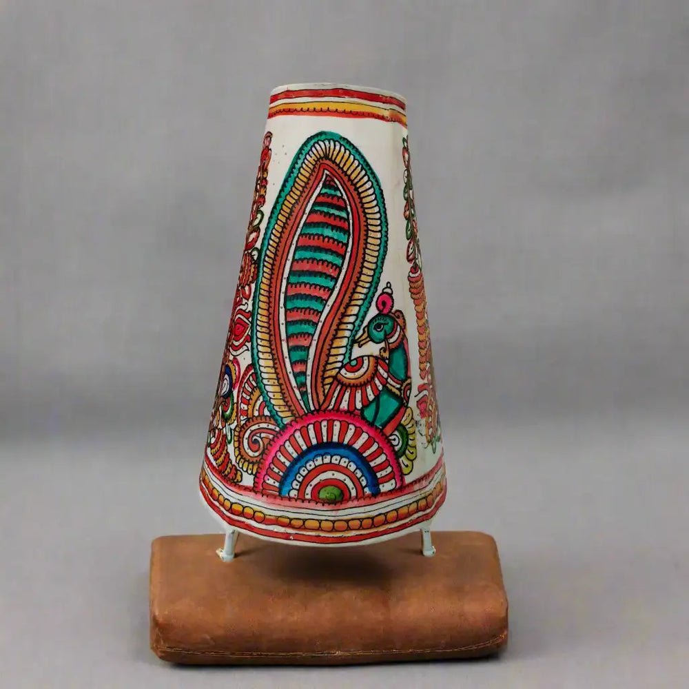 Peacock Glow – Traditional Leather Art for Home Decor | Bed Lamp Leather Paintings