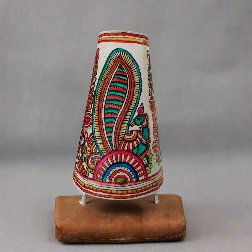 Peacock Glow – Traditional Leather Art for Home Decor | Bed Lamp Leather Paintings