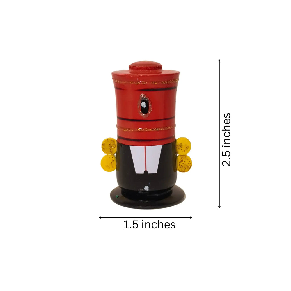 Etikoppaka Wooden Lord Venkateswara Facing Idol- Red & Black with Golden Accents Etikoppaka Lacquerware