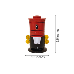 Etikoppaka Wooden Lord Venkateswara Facing Idol- Red & Black with Golden Accents