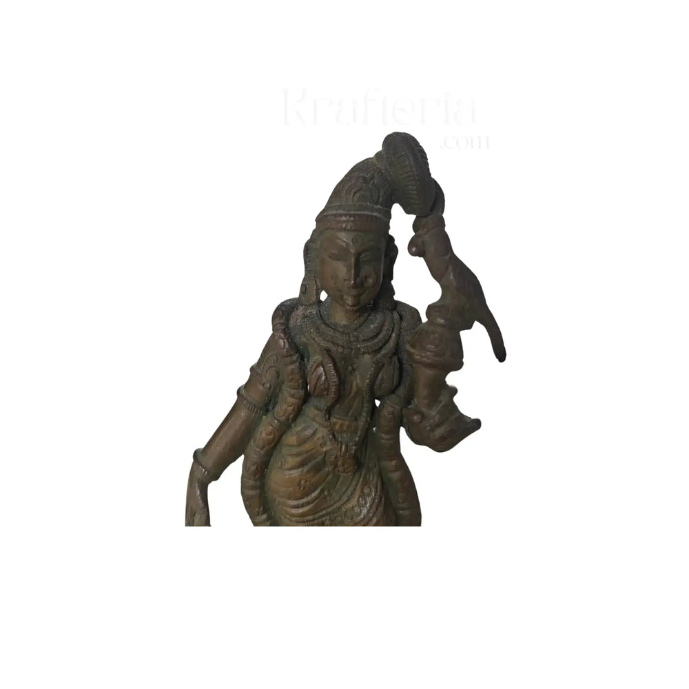 Meenakshi Amman Panchaloha Idol – Antique Finish Sculpture Panchaloha