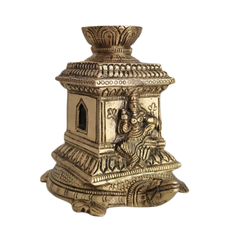 Ornate Brass Tortoise (Kurma) Agarbatti Stand with Deity Figures