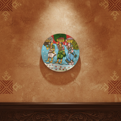 Bathukamma Nimajjanam Art – Hand-Painted Folk Wall Piece wall decor