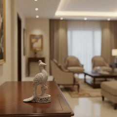 Peacock Pair with Fine Jali Carving – Ethnic Indian Handicraft Figurines Jali Art