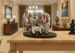 Kamadhenu Resin Cow with Calf | Decorative Spiritual Figurine maruthi handicrafts