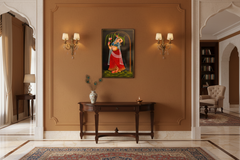 Tribal woman under tree Nirmal painting