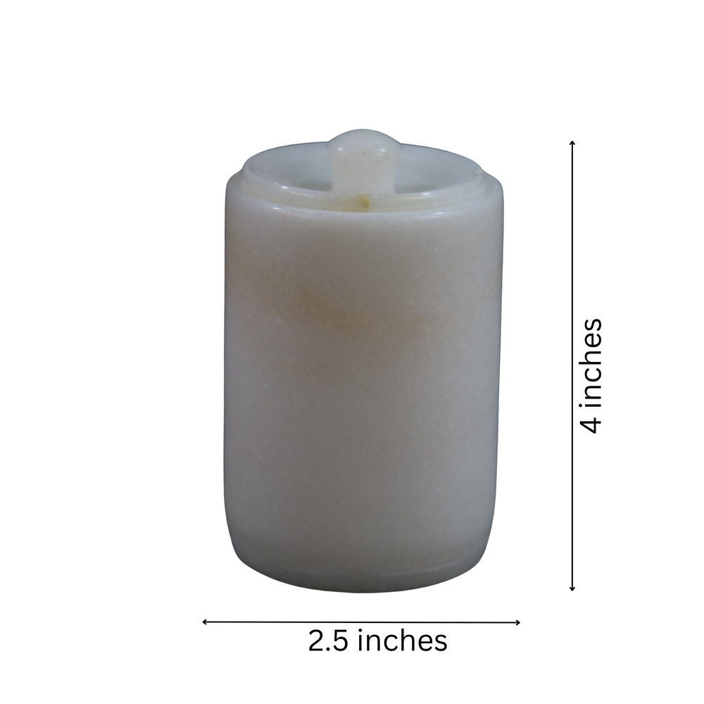 Handcrafted Marble Container – Stylish Storage Jar Marble Soft Stone