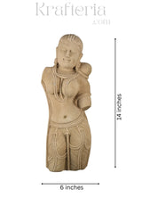 The Graceful Devi - A Sandstone Bust Sand Stone