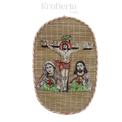 Jesus Christ Bamboo Wall Decoration – Handmade Spiritual Art Sargaalaya
