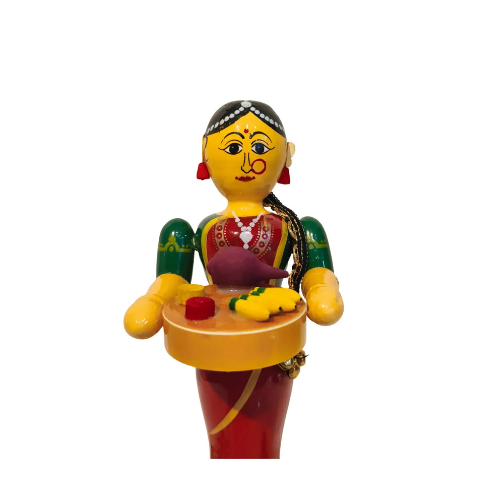 Woman with Offering Tray Etikoppaka Art Etikoppaka Lacquerware