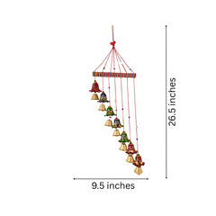 Hand-Painted Indian Folk Art Bell Cascade Wall Hanging wall decor