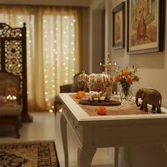 Kamadhenu Resin Cow with Calf | Decorative Spiritual Figurine maruthi handicrafts