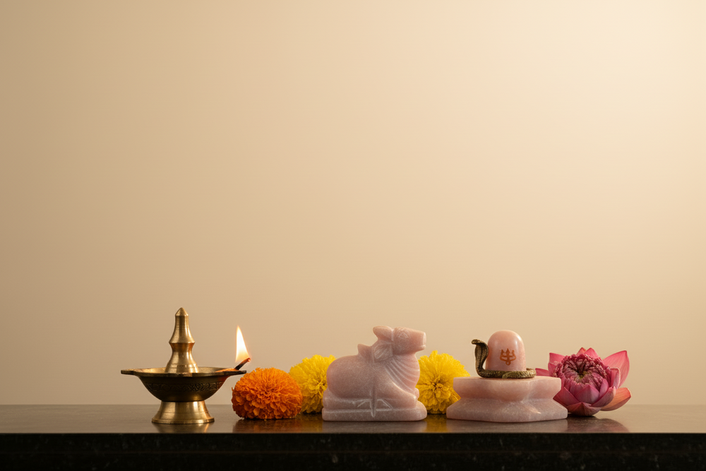 Marble Nandi Idol – Sacred Nandi Bull Statue for Pooja & Home Décor Marble