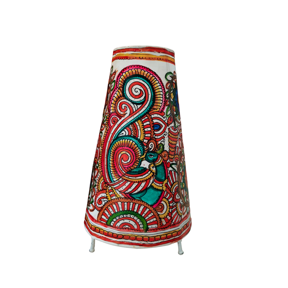 Peacock Glow – Traditional Leather Art for Home Decor | Bed Lamp Leather Paintings