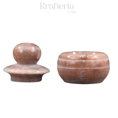 Handcrafted Marble Kumkum Box – Traditional Puja Accessory