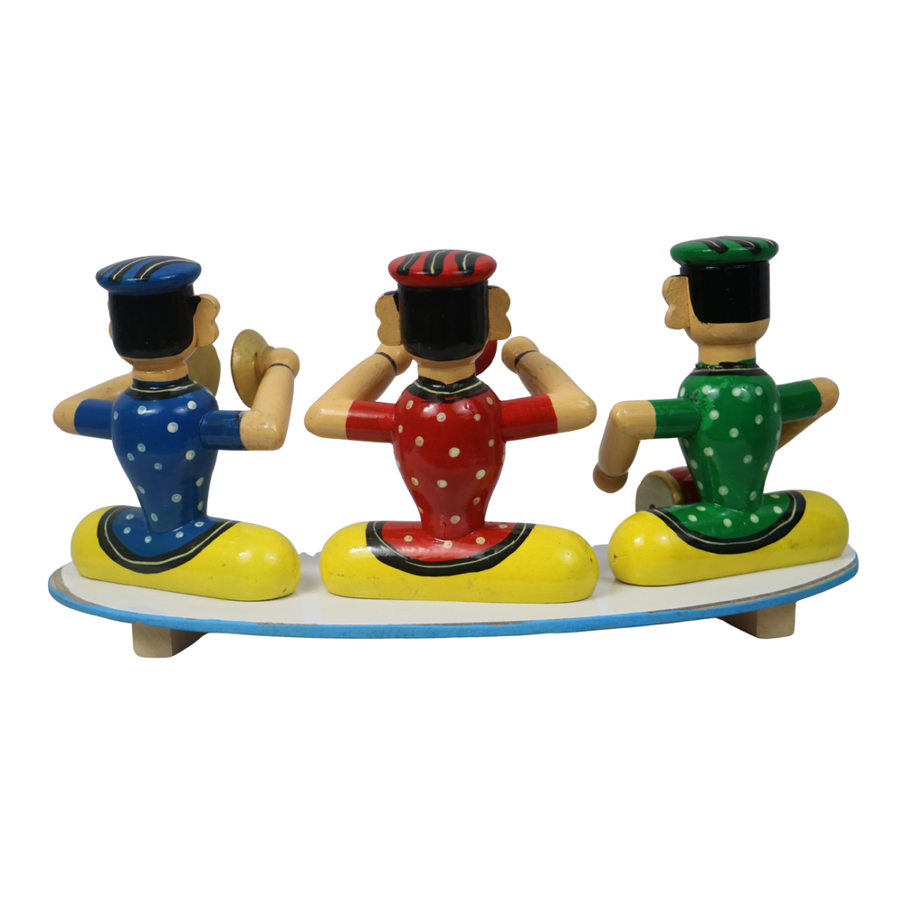 Eco-friendly Channapatna wooden music band figurines handcrafted