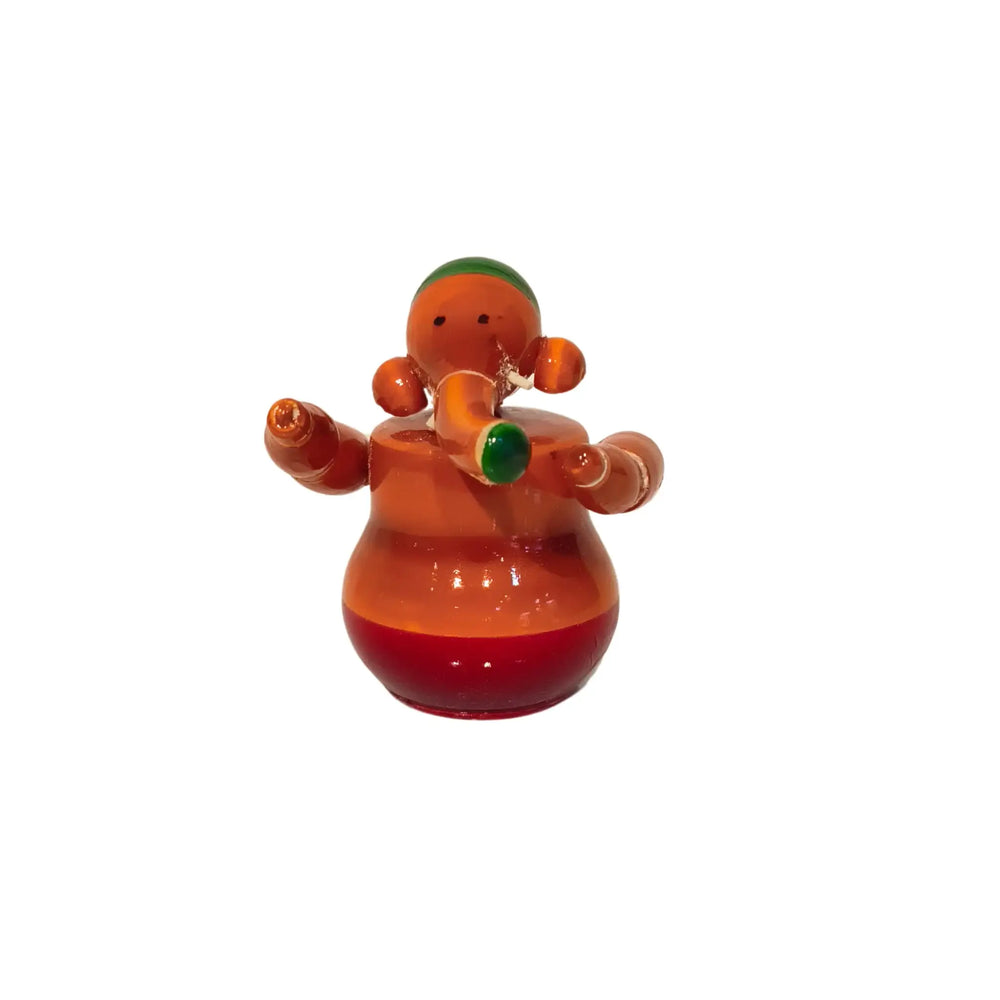 Warm-Toned Etikoppaka Lord Ganesha - Glossy Orange and Red Lacquer Figurine Etikoppaka Lacquerware