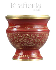 Pooja Perfection-Handcrafted Red Brass Dhoop Stand